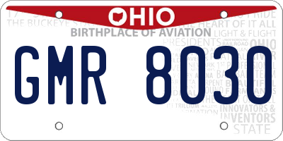 OH license plate GMR8030
