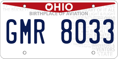 OH license plate GMR8033