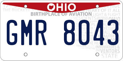OH license plate GMR8043