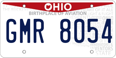 OH license plate GMR8054
