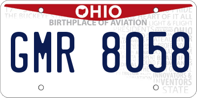 OH license plate GMR8058
