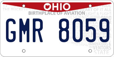 OH license plate GMR8059