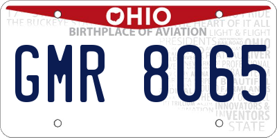 OH license plate GMR8065