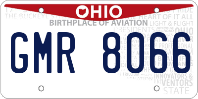 OH license plate GMR8066