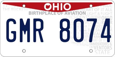 OH license plate GMR8074