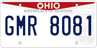 OH license plate GMR8081