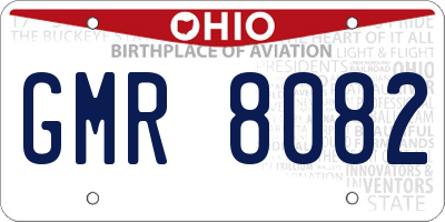 OH license plate GMR8082