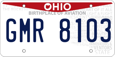 OH license plate GMR8103