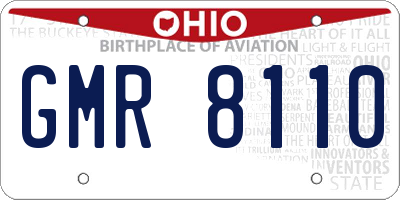 OH license plate GMR8110