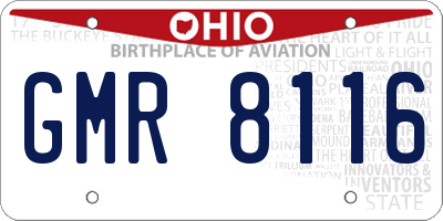 OH license plate GMR8116