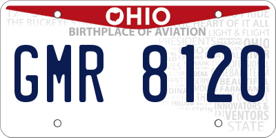 OH license plate GMR8120