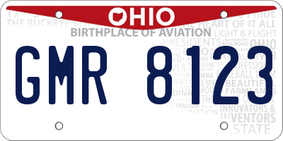 OH license plate GMR8123