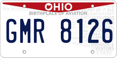OH license plate GMR8126