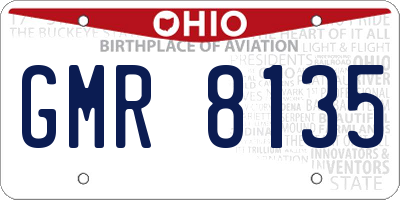OH license plate GMR8135