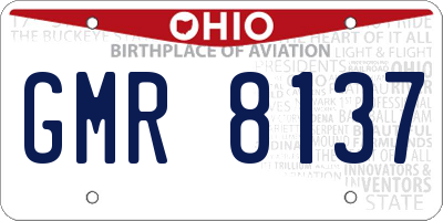 OH license plate GMR8137
