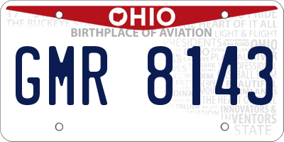 OH license plate GMR8143