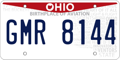 OH license plate GMR8144