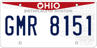 OH license plate GMR8151