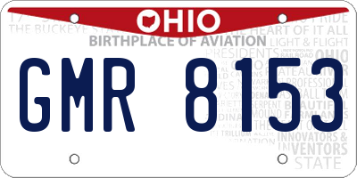 OH license plate GMR8153