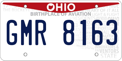OH license plate GMR8163