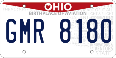 OH license plate GMR8180