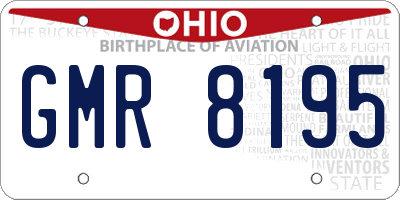 OH license plate GMR8195