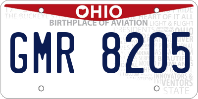 OH license plate GMR8205