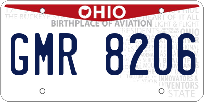 OH license plate GMR8206