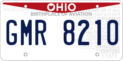 OH license plate GMR8210
