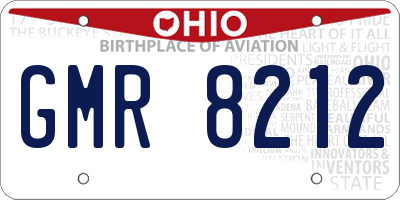 OH license plate GMR8212
