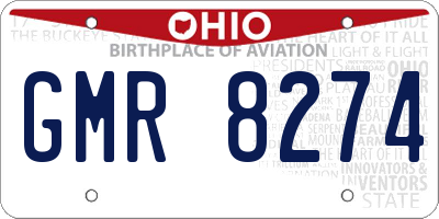 OH license plate GMR8274