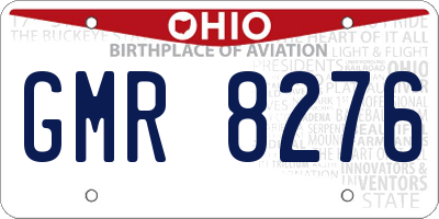 OH license plate GMR8276