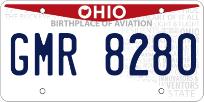OH license plate GMR8280