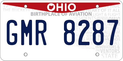 OH license plate GMR8287
