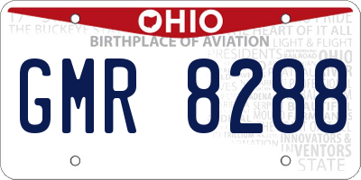 OH license plate GMR8288