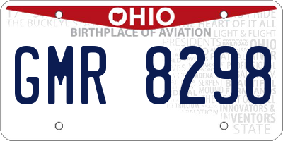 OH license plate GMR8298