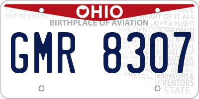 OH license plate GMR8307