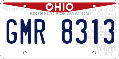 OH license plate GMR8313