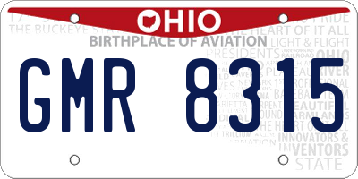 OH license plate GMR8315