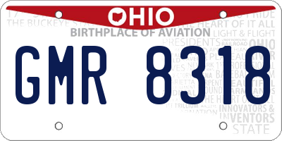 OH license plate GMR8318