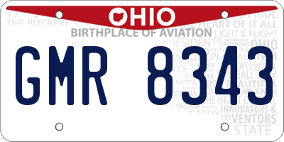 OH license plate GMR8343