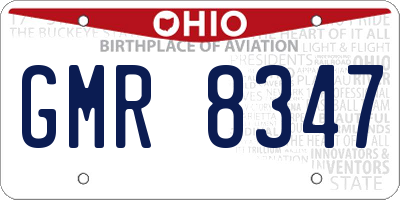 OH license plate GMR8347