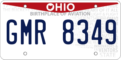 OH license plate GMR8349