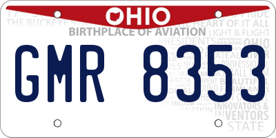 OH license plate GMR8353