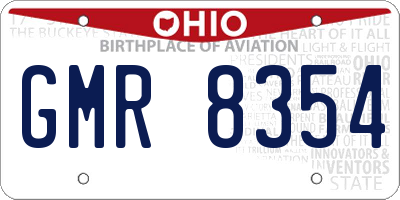 OH license plate GMR8354
