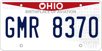 OH license plate GMR8370
