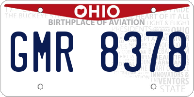 OH license plate GMR8378