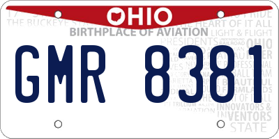 OH license plate GMR8381