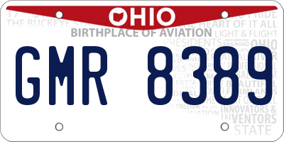 OH license plate GMR8389
