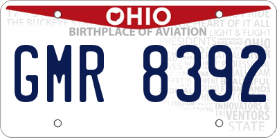 OH license plate GMR8392